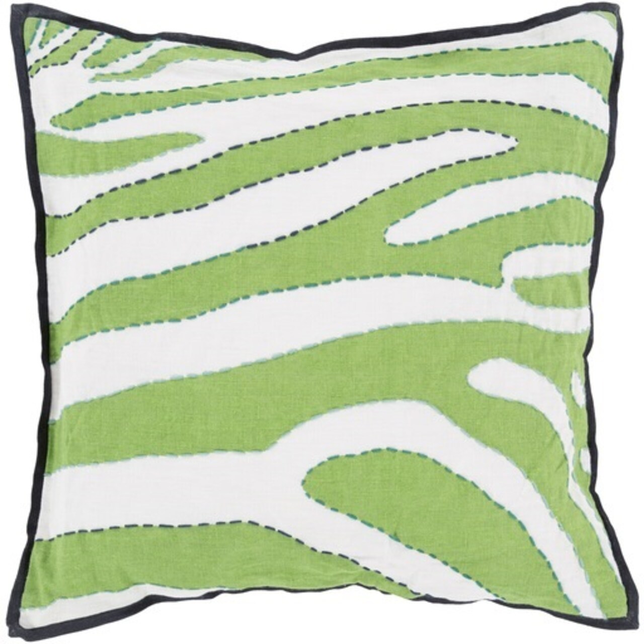 Tiwari Home 20" Lime Green Zebra Print Square Throw Pillow - Down Filler